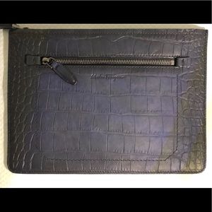 Salvatore Ferragamo Croc Leather Document Holder